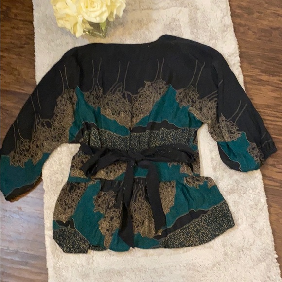 Anthropologie Maple Wrap Silk Top - Picture 5 of 5